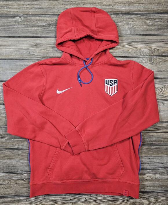 Nike Other - Nike USA Soccer World Cup Hoodie Men M Red Sweatshirt Futbol Swoosh Embroidered